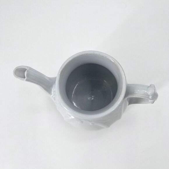 Antique Victorian White Ironstone China Teapot Cottage Farmhouse Decor - Picture 12 of 14